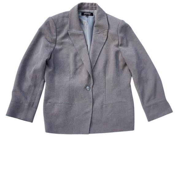 Kasper Jackets & Blazers - Kasper Women's Gray Blazer Size 18 One-Button Notched Lapels
